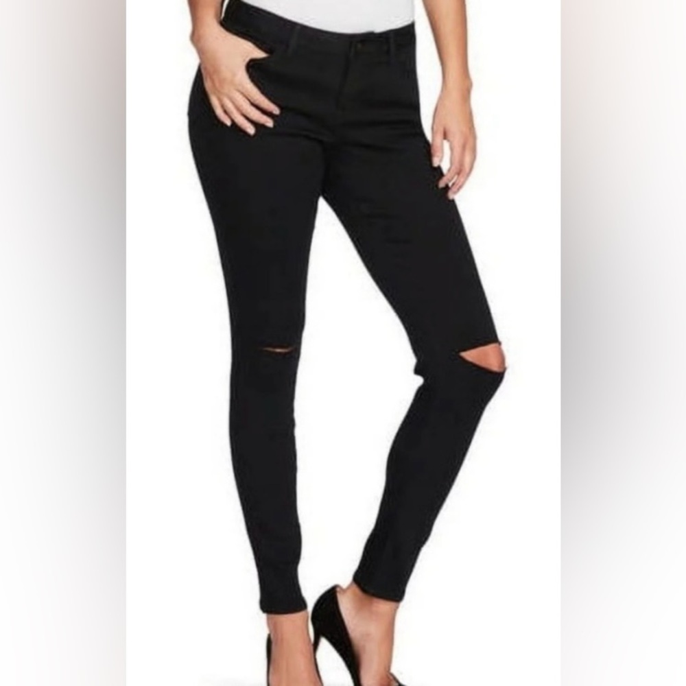 Black Daisy Black Skinny Jeans Ripped edition